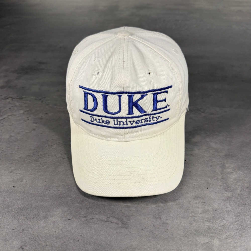 Vintage The Game Duke University Snapback Hat White Blue Split Bar Rare Cap NCAA